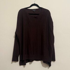 Eileen Fisher lightweight merino wool brown sweater